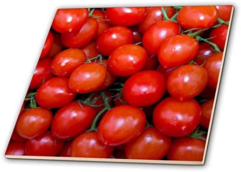 Tomates vermelhos 3drose em exibição para venda, mercado de peixes, telha da Itália de Veneza, 4 x 4