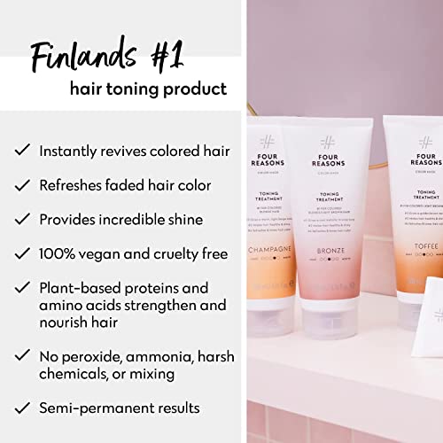 Quatro razões para a máscara colorida shampoo - shampoo de tonificação livre de sulfato para cabelos loiros e castanhos claros