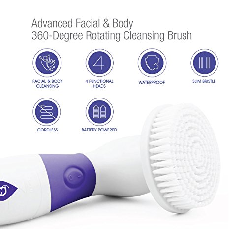 Purva avançada de limpeza facial e corporal, inclui escova facial, escova corporal, pedra -pomes e escova de esponja