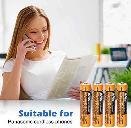 Eocik 8 pacote HHR-65AAABU NI-MH Bateria recarregável para Panasonic 1.2V 630MAH AAA Bateria para telefones sem fio