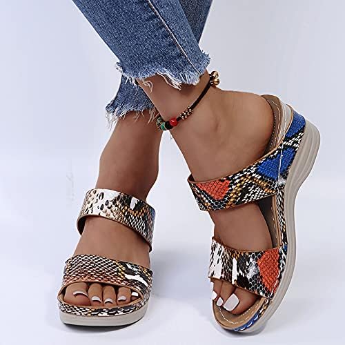 Sandálias Boho Padaleks para mulheres Confortáveis ​​férias de verão Mulher casual Sandals Plataforms for Women