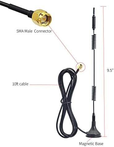 Banda dupla wifi 2,4 GHz 5GHz 5,8 GHz 9DBI Base magnética MIMO SMA Antena masculina para o roteador Wi -Fi Câmera de segurança do adaptador