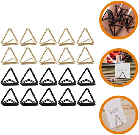 Nuobesty 30pcs clipes de papel metal clipes triangulares clipe de clipe de placas de placas pequenos clipes de figuras de