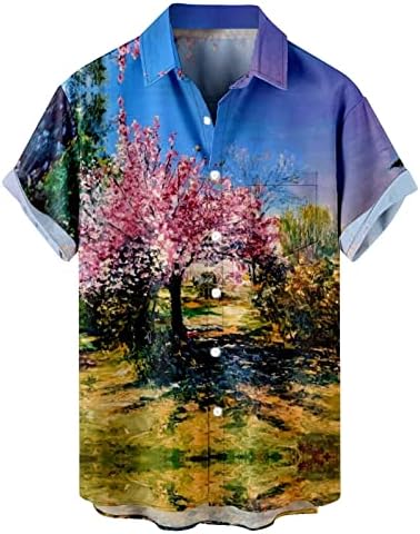 Xxbr 2023 nova camisa pintura de tinta 3d impressão digital Hawaiian Men Shirts Shirt Shirts Camisa de férias masculina