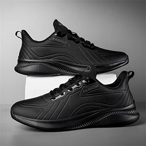 Tênis de caminhada homens treinadores casuais laços de couro up sapatos de moda sólida sapatos de corrida sandálias atléticas
