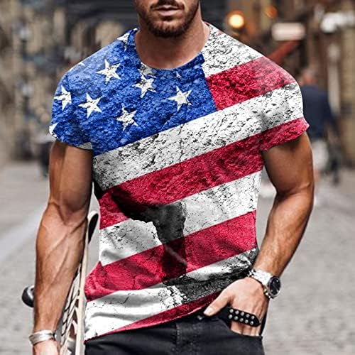 BEUU Mens Soldado Patriótico T-shirts de manga curta, 4 de julho American Flag Tops Summer Slim Fit Muscle Casual Tees