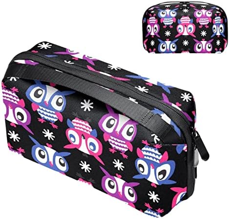 Bolsa de organizações eletrônicas portáteis Bolsa de cartoon Owl Sagão de armazenamento de cabo para discos rígidos,