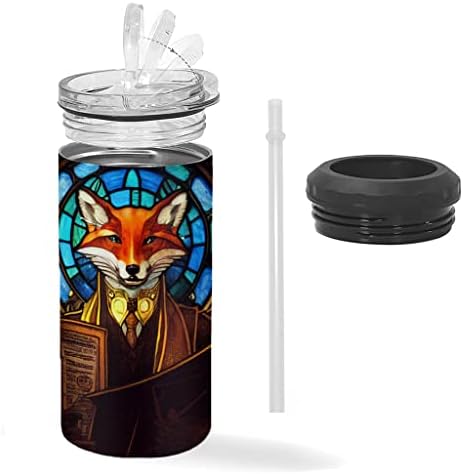 Steampunk fox art isolado slim lata mais refrigerador - vitral mais frio - mais fino com isolamento gráfico mais frio