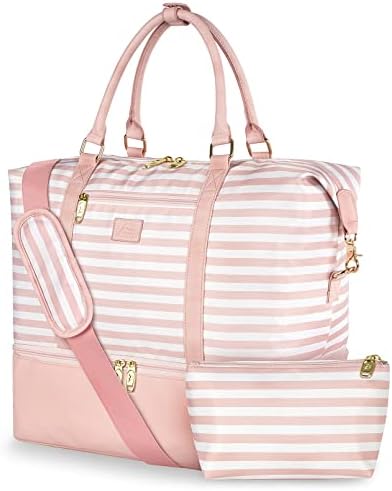 Pink Weekender Bag para mulheres com compartimento