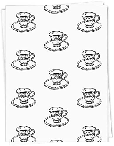 5 x A1 'Vintage Tea Cup' embrulhar folhas de papel/embrulho