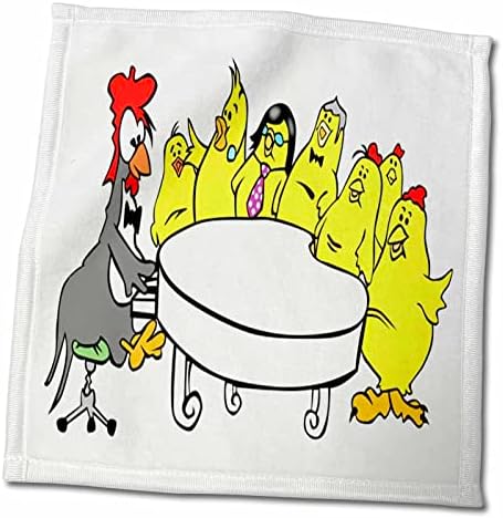 3drose florene - humor - imagem de galinhas engraçadas cantando em torno de um piano - toalhas