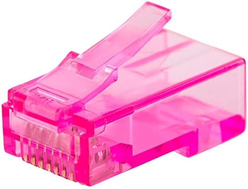 MONOPRICE 8P8C RJ45 Plug com inserções para cabo Ethernet Solid Cat6 - Contatos cinzentos de ouro