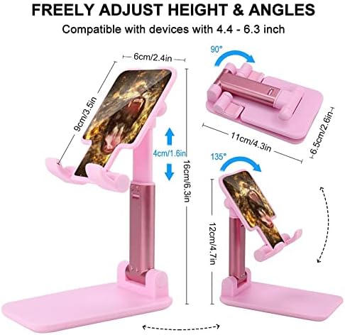 Leão em telefone celular escuro Stand para mesa do suporte de telefone dobrável ângulo de altura ajustável Stand robusta estilo rosa