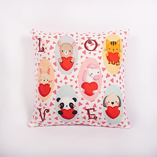 Amor animais rosa decorativo bebê / garotos brohwlow travesseiro