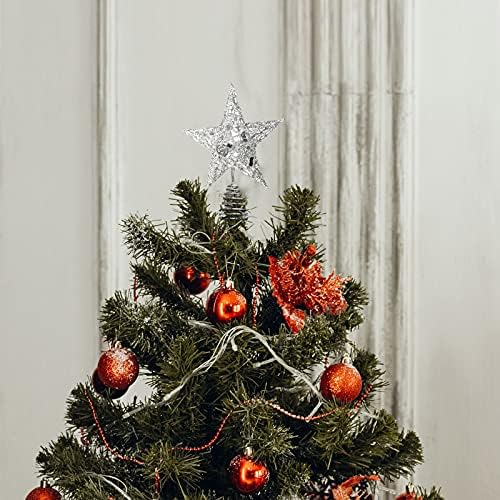 Decoração Hollow Hollow Try-top Tree Star Star de cinco pontas decoração de casa de Natal Bolas de decorações de Natal