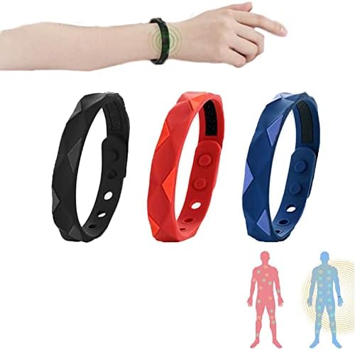 Fixett Cawik Pulseira, Cawik Reduce a pulseira de íons negativos de infravermelho distante, íons negativos Silica Gel Energy Energy Sports Bracelet, Cawik Red Up Ions Pulseira Pulseira Magnetic Terapia