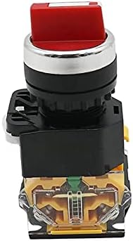Gummmy 22mm seletor botão rotativo trava momentânea 2no 1No1NC 2 3 Posição DPST 10A 400V Power Switch On/Off