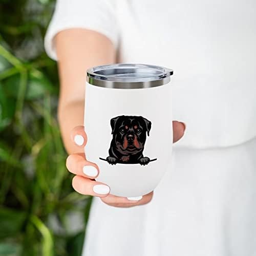 Presente personalizado divertido para os amantes de cães proprietários isolados copo Rottweiler 12 oz copo de caneca de caneca