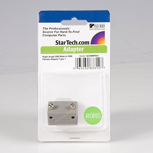 Startech.com ângulo reto DB9 para DB9 Adaptador de cabo serial Tipo 1 - M/F - Adaptador serial - DB -9 para DB -9 - GC99MFRA1