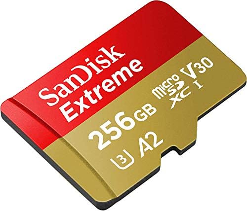 Sandisk Extreme V30 A2 256 GB Micro SD para DJI FPV Drone UHS-I U3 Classe 10 4K SDXC Bundle com tudo, exceto Stromboli MicroSDXC,