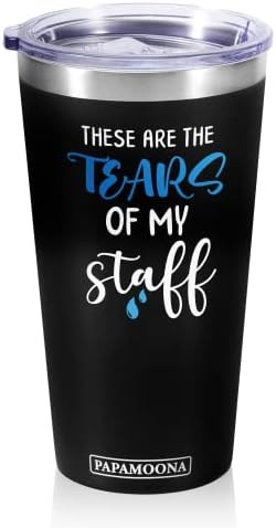 Lágrimas da minha equipe Tumbler/garrafa de água, caneca de café do dia dos chefes, ideia engraçada de presente para o melhor chefe