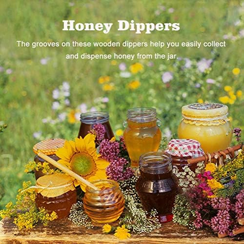FDIT 50pcs/conjunto doméstico de madeira portátil mini jam honey calça jar dispensando coleta de agitando bastão mino dispensa
