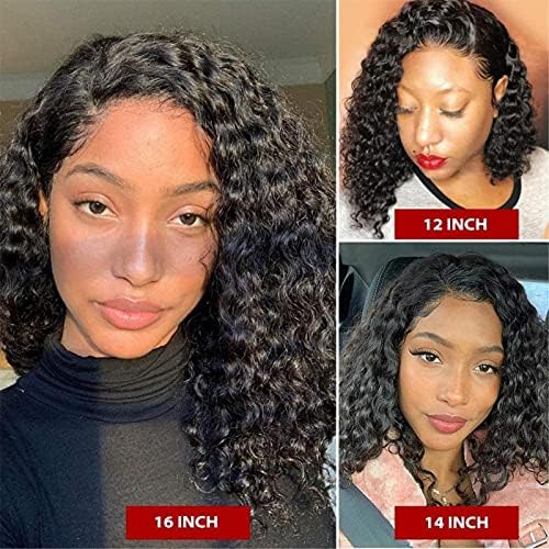 XZGDEN WIGS CAIL WIGS WAGS WAGE WAGS CHAVEM 13X4 LACE FRONTE HUMANO HUMANO WIGS COMPATÍVEL COM MULHERES NEGRAS DENSIDADE DE COLOR NATURAL 150% Curly Short Bob Wiges