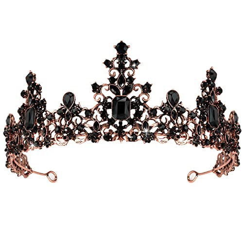 Coroas vintage barrocas de Didder para mulheres, coroa negra Tiaras para mulheres meninas, tiaras e coroa para mulheres