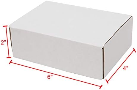 TRLEC GT4-ZJ 50 Caixas de papel corrugadas 6x4x2 -para embalagem de presentes, remessa, favores de festa-brancos do lado de