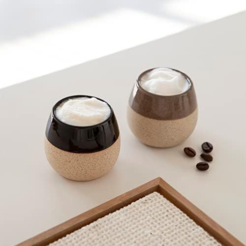 Copos de café expresso de cerâmica Conjunto de 4 - 2,7 onças - Canecas de café expresso para xícaras de Nespresso - copos