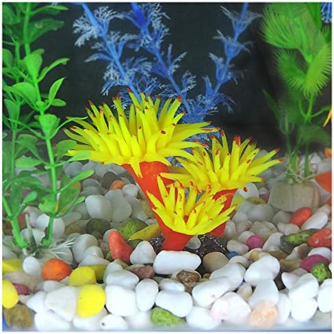Decoração de aquário de Wishlutos, ornamentos brilhantes de plantas de coral para decoração de tanque de peixes betta,