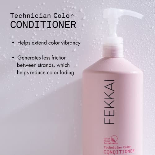 Condicionador de cores do Técnico Fekkai - 1 litro - estende a vibração de cabelos tratados com cores - grau de salão, compatível com EWG, vegan e crueldade grátis