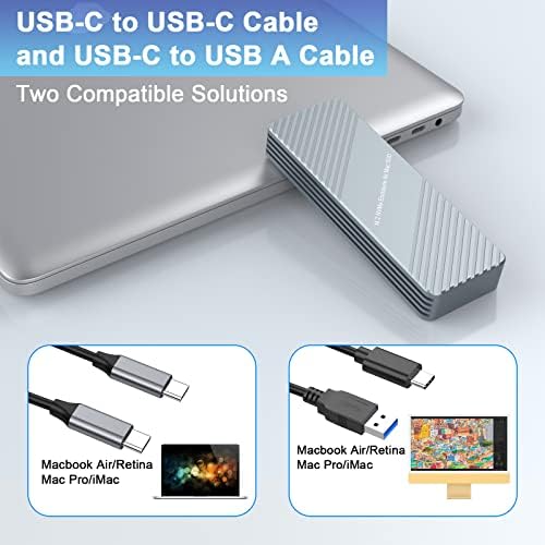 USB C 3.2 MacBook SSD Gabinete para 12+16 pinos MacBook Air/Pro SSD, Alumínio M.2 NVME MacBook Pro SSD Adaptador Adaptador