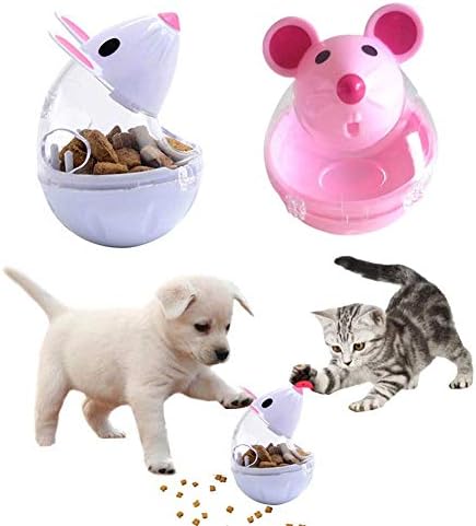 Pet Cat Kitten Mouse Shape Treatel Storage Storage Dispensador Chew Play Toy Pink and Creative