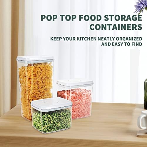 Recipientes de armazenamento de alimentos Tourdeus Pop Top, recipientes de armazenamento de alimentos à prova de vazamentos, recipientes