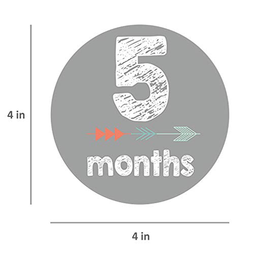 Adesivos de Milestone, 16 Pack Malomme Baby Monthly Stickers 12 meses + 4 adesivos de conquista Agendadores de marco para