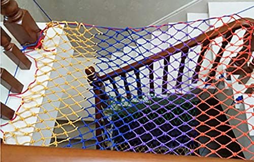Segurança infantil anti-queda de segurança líquido de nylon colorido rede rede decorativa colorida de 6 mm*8 cm de