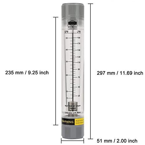 LZM-25G Fluxo de fluxo de líquido de água Fluxo medidor 5-50gpm 25-190lpm Tipo de tubo Instrumento de medição do tubo