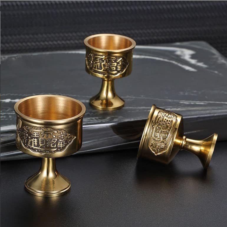 TOPINCN Buddhist Sacrifice Cup ， ritual budista que oferece cálice de ouro do rei Arthur decoração medieval Decoração