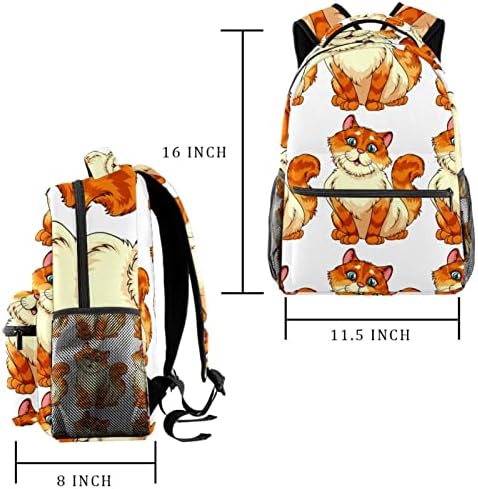 Backpack Rucksack School Bag de viagem casual Daypack para mulheres meninas adolescentes, padrão de gatinho de gato