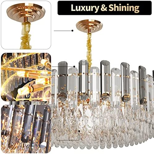 Lustre de cristal redondo de luxo moderno: 16 5 camadas teto pendurador de pendente com 6 lâmpadas - lâmpada de luminária