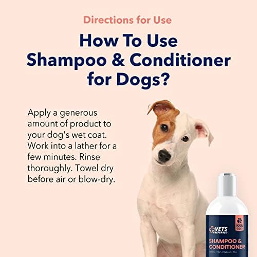 Vetos de shampoo e condicionador preferidos para cães - shampoo de estimação para cães - hidratar, desodorizar e detalhar - cão hipoalergênico