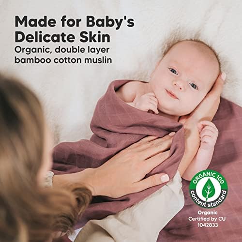 KeAbabies 4 -Pack Muslin Swaddle Cobertors para meninos, meninas e sacos de sono orgânicos para bebê orgânico - cobertores de
