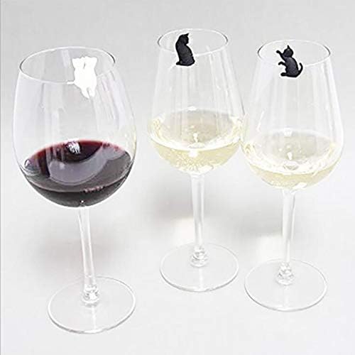 Zerlibeable Cup 6pc Red Cup Sílica Reconhecedor de vinhos e etiqueta gel criativo pendente de vidro de vidro Diy Mouse Coffee Cup