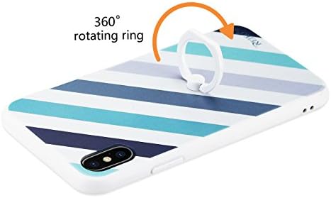 Reiko - iPhone X/iPhone XS Stripe Pattern TPU Case com suporte de suporte de anel rotativo