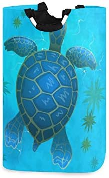 Yyzz Cartoon azul Tartaruga marinha subaquática oceática aquática de água clara de água grande bolsa de cesta de cesta de cesta