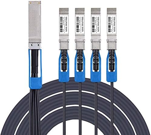 100GBASE QSFP28 A 4X 25G SFP28 CABO TWINAX DAC TWINAX | Cabos de cobre de conexão direta passiva para Cisco QSFP-4SFP10G-CU5M, 5 metros