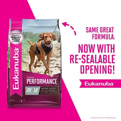 Eukanuba Performance Premium 26/16 Exercício Alimento para cães secos adultos, 4,5 lb. bolsa