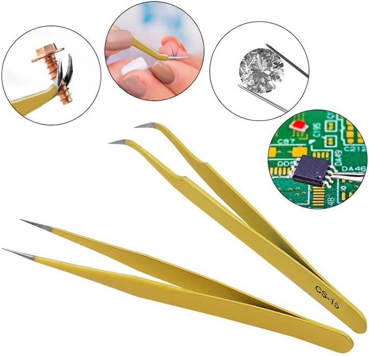 WODMB 6PCS /Set Tweezers de aço inoxidável conjunto para telefonia eletrônica de reparo de telefonia /pinças de cílios