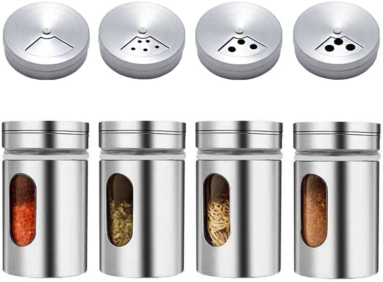 Shakers de sal e pimenta definida 3,3 onças portátil e inoxidável shakers shakers Recipiente de tempero para casa